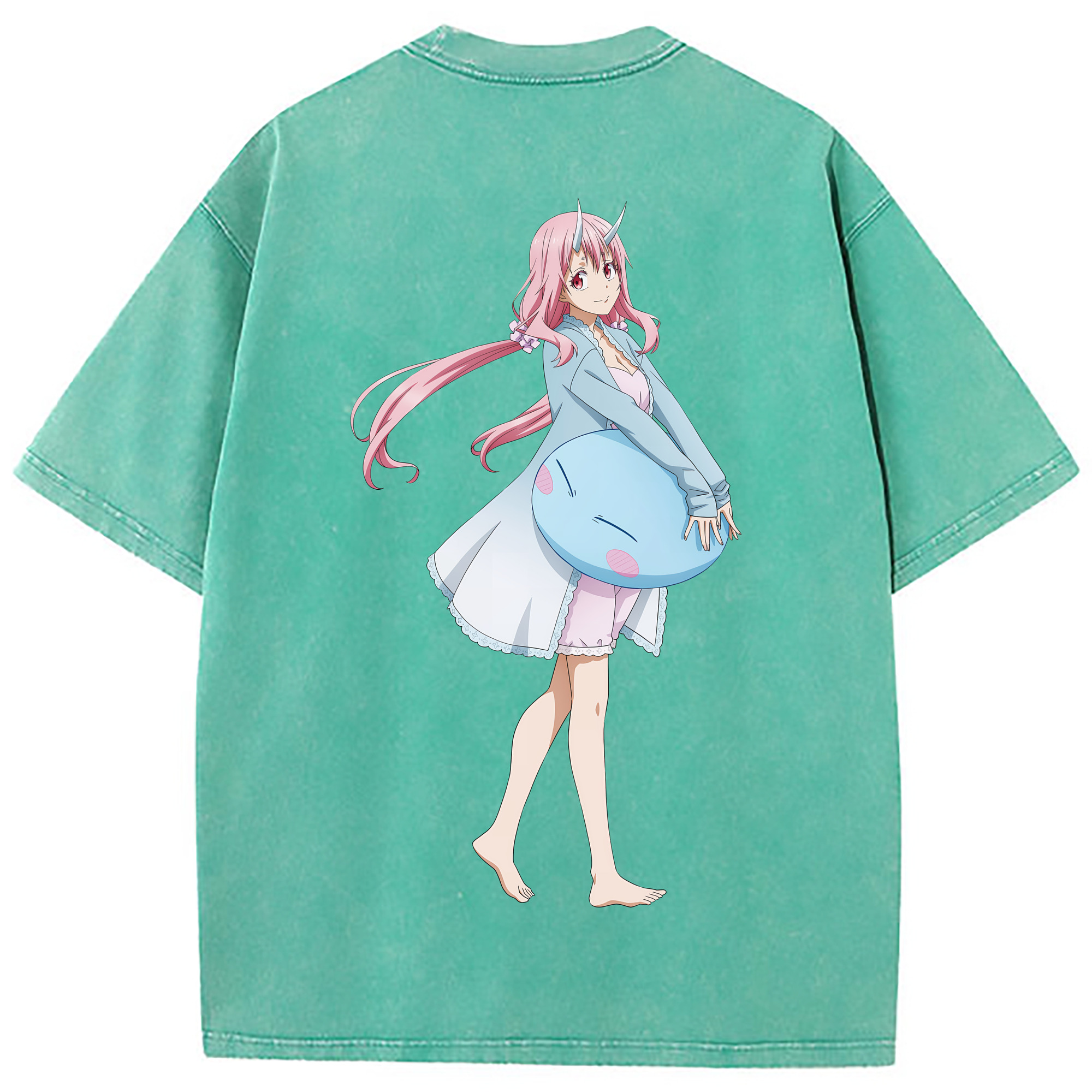 （画像用） 転スラ Regarding Reincarnated to Slime 綿100% ヴィンテージ風 半袖Tシャツ（背面プリント）